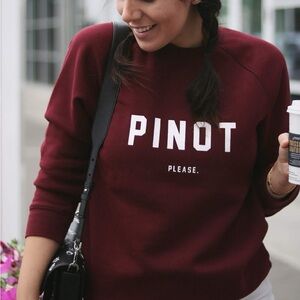 Pinot Please L-XL sweater, laundered but never worn